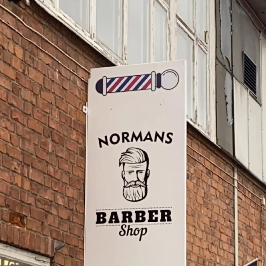 Foto från Normans barbershop i Södertälje